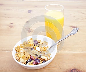 Breakfast cereal with juice