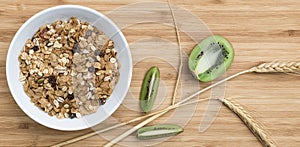 Breakfast Cereal and Kiwi Fruit