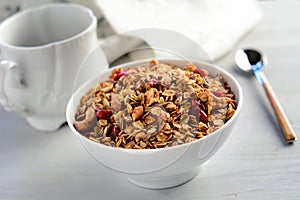 Breakfast cereals: homemade granola photo