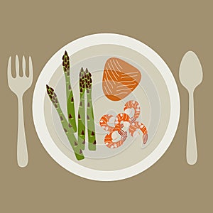 Breakfast Composition,diet menu vector ilustration