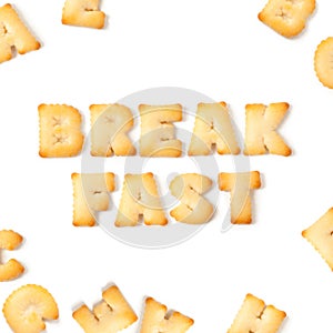 Breakfast cookie font alphabet.