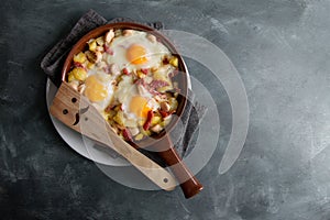Breakfast in cooking pan