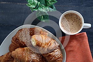 Breakfast Croissant and Coffee