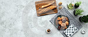 Breakfast Delights on Marble Tabletop. 3D illustration