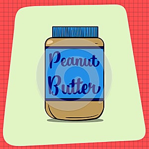 Breakfast Food Items. Jar of Peanut Butter