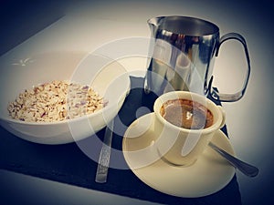 Breakfast food milk blackcoffee