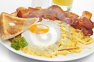 Breakfast Hash Browns Bacon Fried Egg Toast photo