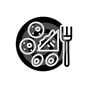 Black solid icon for Breakfast, brekker and food