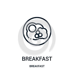 breakfast icon vector from breakfast collection. Thin line breakfast outline icon vector illustration