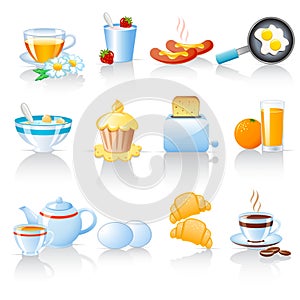 Breakfast icons photo