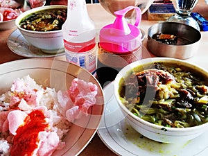 Breakfast with local cuisines in Indonesia