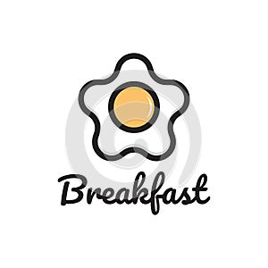 Star egg logo. breakfast logo design