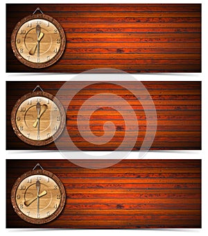 Breakfast Lunch Dinner Headers Clock