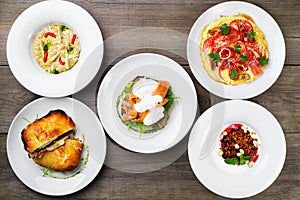 Breakfast meals variety, restaurant menu photo