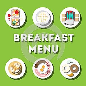 Breakfast menu, modern flat icon