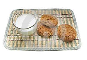 Breakfast with milk and avenaceous thin captain