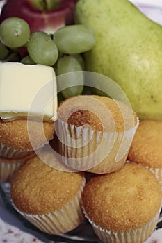 Breakfast Muffins and Fruit