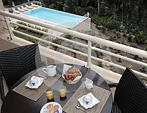 Breakfast near the pool