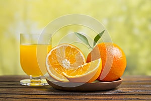 breakfast with organic oranges in an open-air hotel