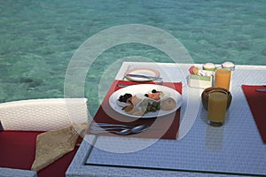 Breakfast on a paradise island