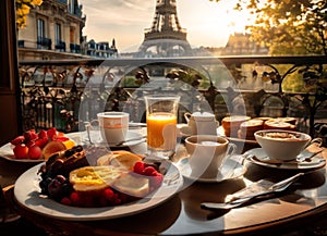 Breakfast in Paris, with the Eiffel Tower outside