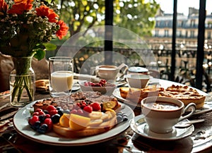 Breakfast in Paris, with the Eiffel Tower outside