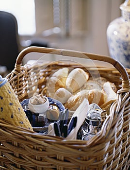 Breakfast picnic basket