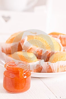 Breakfast with plumcake.