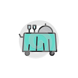 Breakfast room service filled outline icon