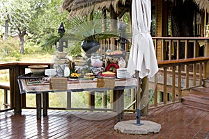 Breakfast in safari lodge