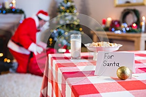 Breakfast for Santa kept on table