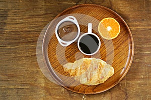 Breakfast serving funny face on the plate