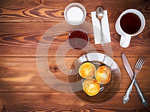 Breakfast set on the table