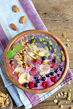 Breakfast smoothie bowl