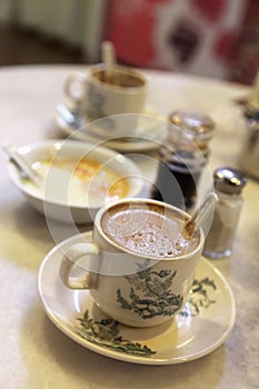 Breakfast on the table. Conceptual image photo