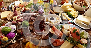 Breakfast Table Ready for Easter Meal.