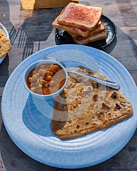 Breakfast time Chole bhature, Indian food, foody local food punjabi food