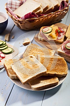 Breakfast with a toasted bread