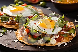 Breakfast Tostadas with egg