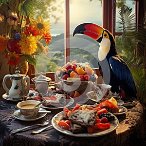 Breakfast with Toucan  Made With Generative AI illustration