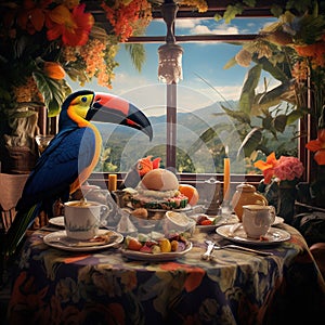 Breakfast with Toucan  Made With Generative AI illustration