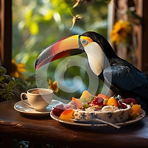 Breakfast with Toucan  Made With Generative AI illustration