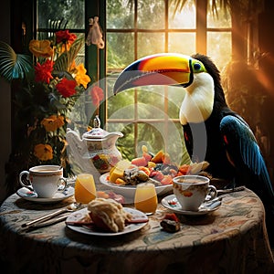 Breakfast with Toucan  Made With Generative AI illustration