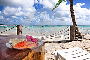 Breakfast in a Tropical Beach