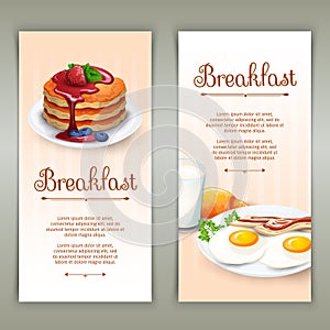 Breakfast 2 vertical banners set
