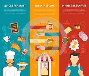 Breakfast Vertical Banners Set