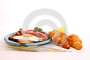 Breakfast on a white background