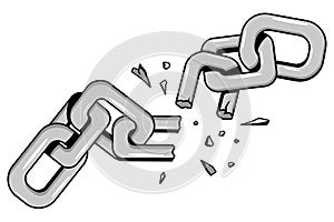 Breaking chain vector illustration