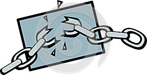 Breaking chain vector illustration