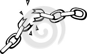 Breaking chains vector illustration